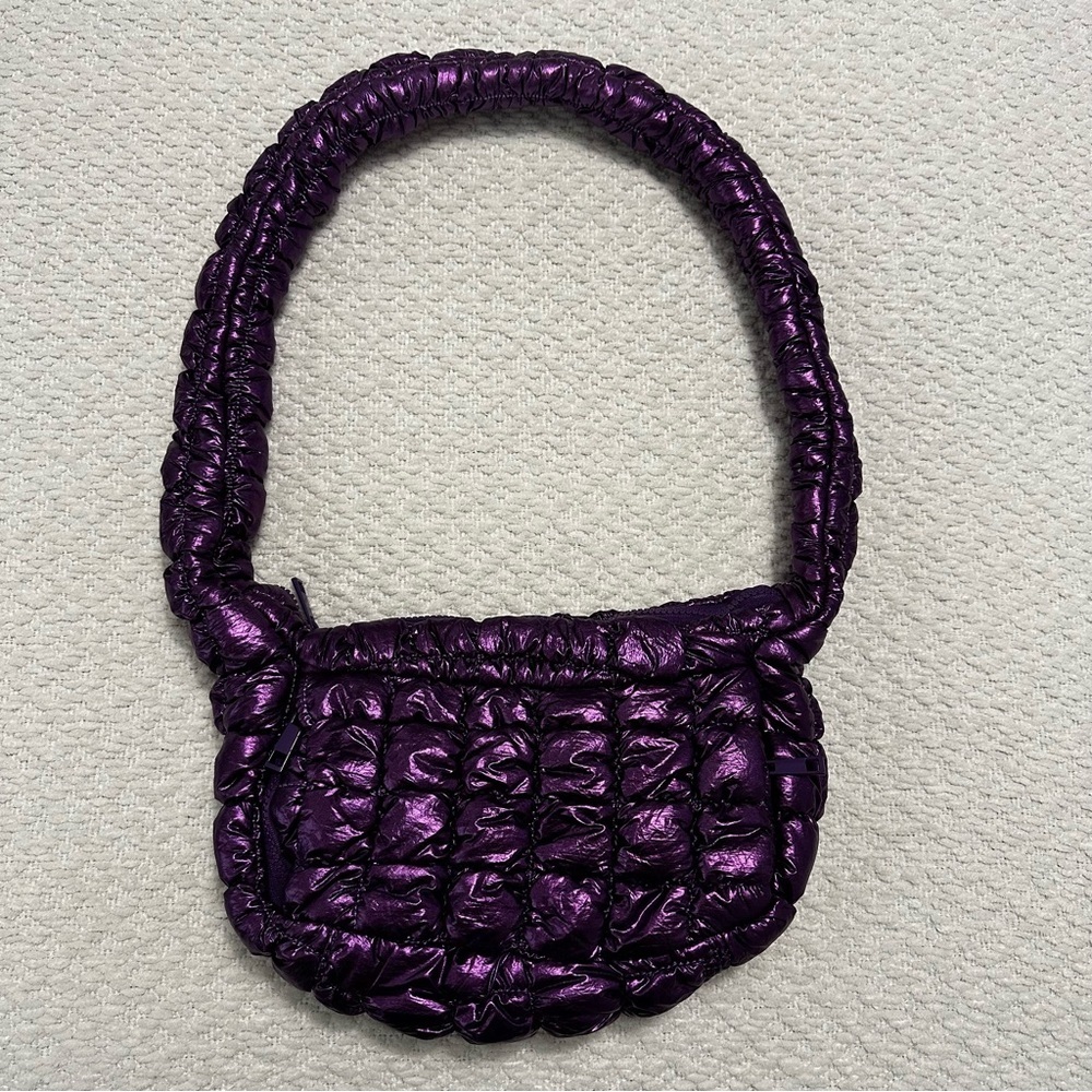 Urban Outfitters Silence + Noise Max Pucker Quilted Crossbody Purple Bag NWOT - Picture 2 of 11